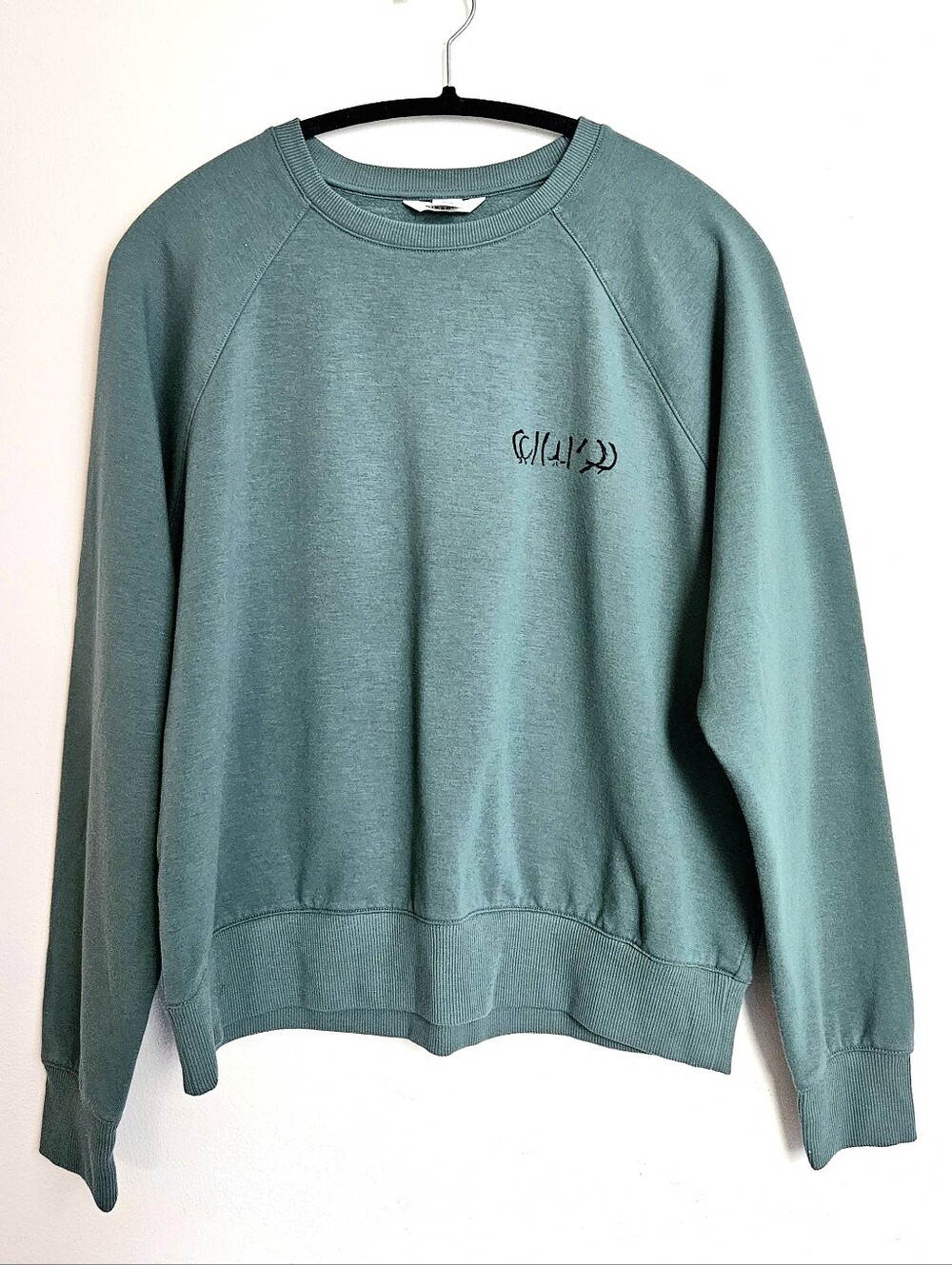 Teal Crewneck Sweatshirt - Linocut Print